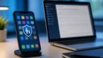 Smartphone app screen with parental control shield for App Store age assurance guide