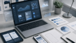 Abstract Apple design kits workspace showing UI components for iOS 27, iPadOS 27 and macOS 27