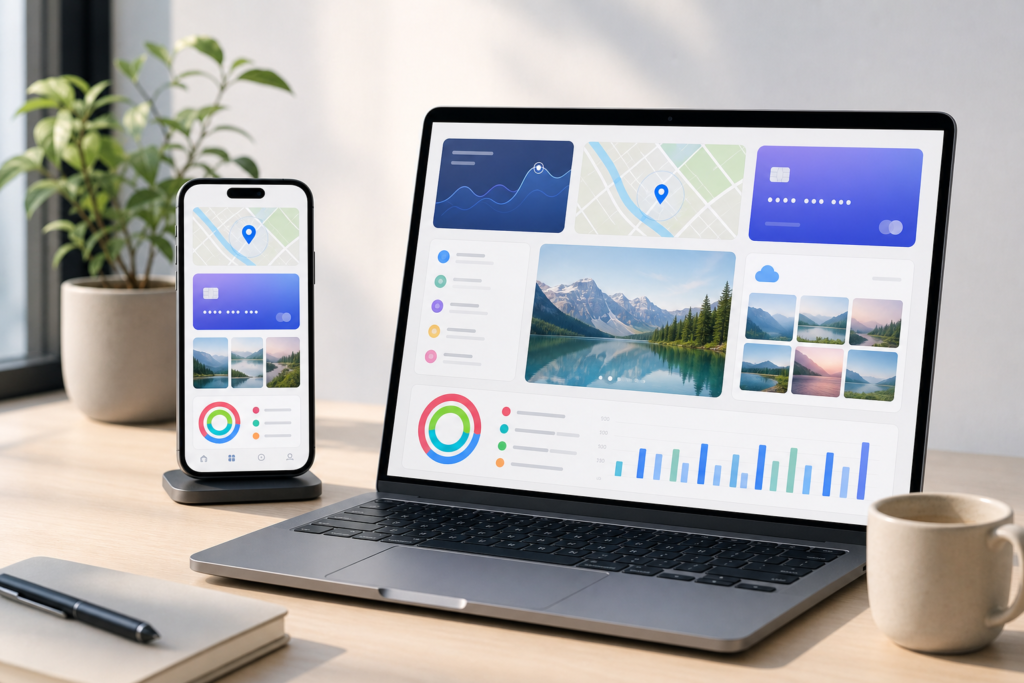 iPhone and MacBook illustration for Apple services updates 2026