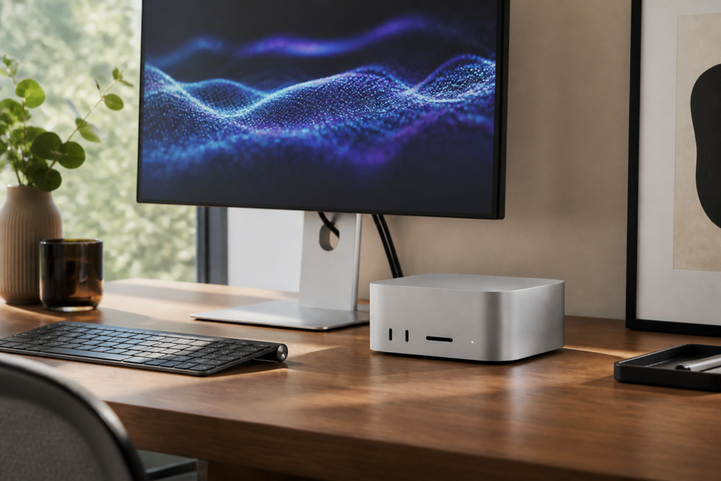 M6 Mac mini desktop setup for Apple users