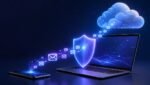 Phone and laptop protected by a private email relay shield for the Sign in with Apple domain change